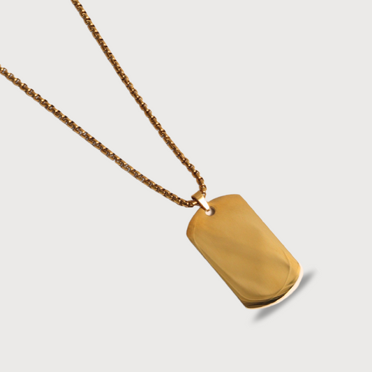 COLLAR PLACA MILITAR DORADA