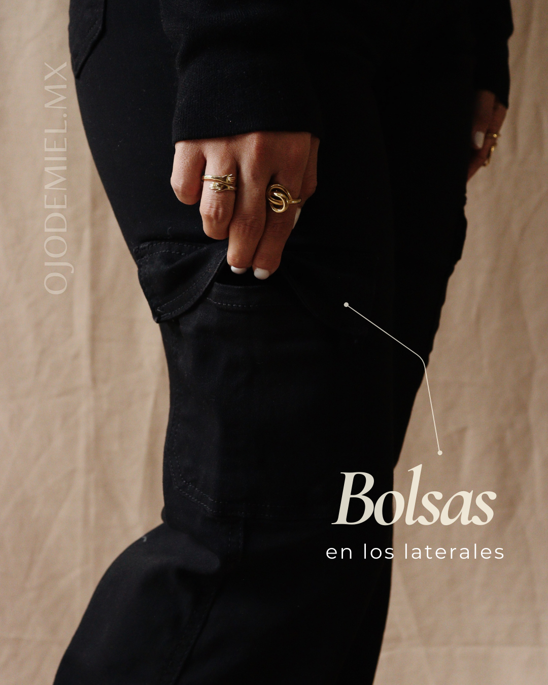 PANTALÓN CARGO NEGRO
