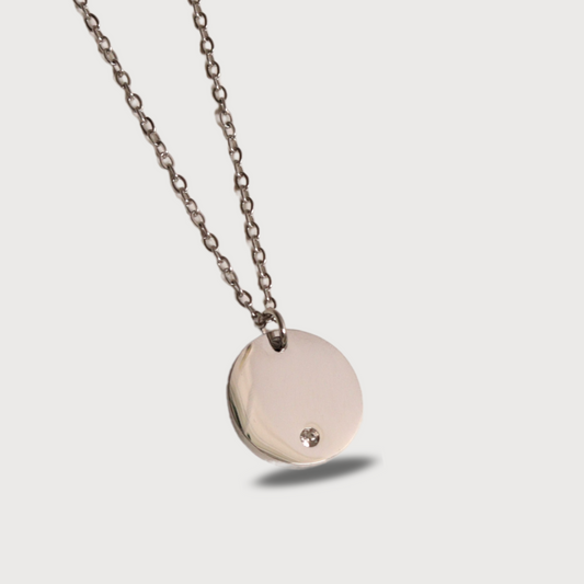 COLLAR CÍRCULO PLATEADO CON ZIRCONIA