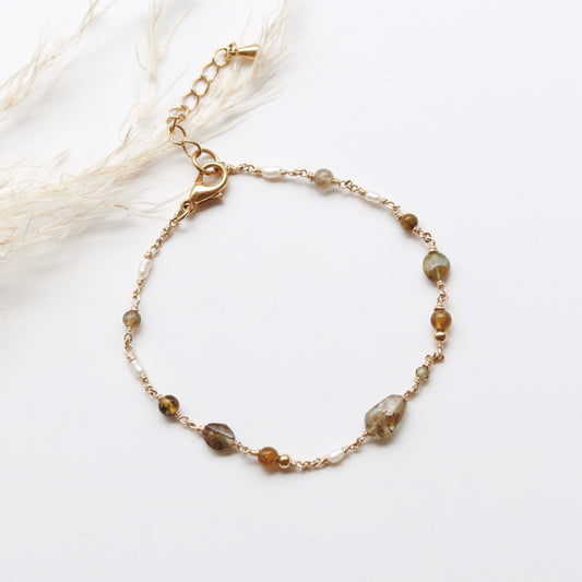 Pulsera turmalina dorada