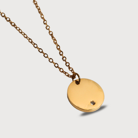 COLLAR CÍRCULO CON ZIRCONIA DORADO