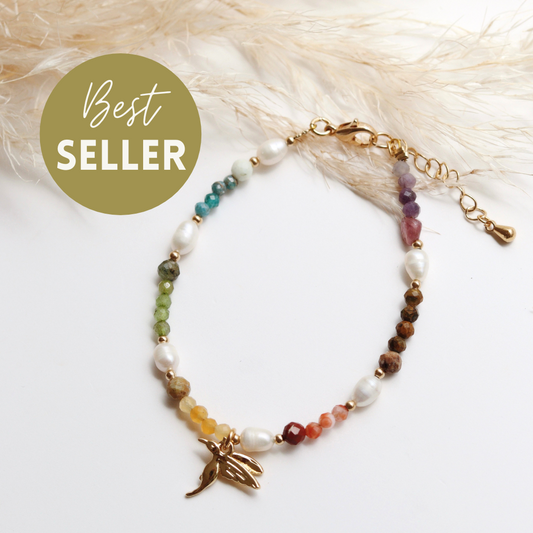 Pulsera piedras naturales colibrí