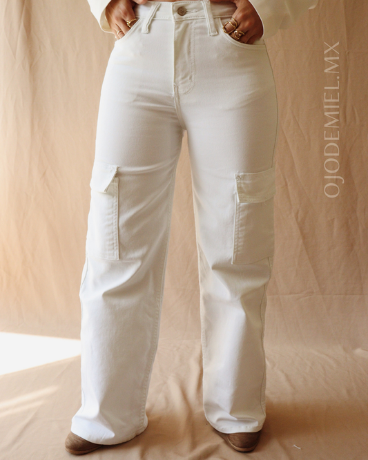 PANTALÓN CARGO BLANCO