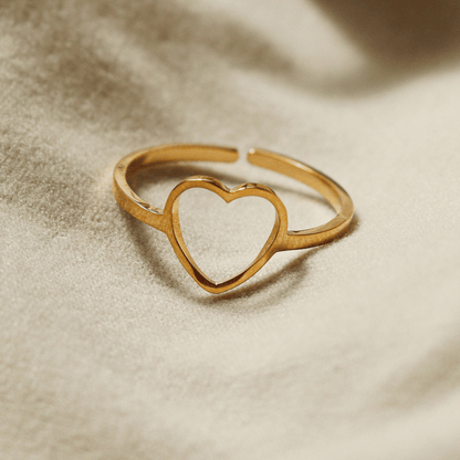 ANILLO CORAZÓN DORADO