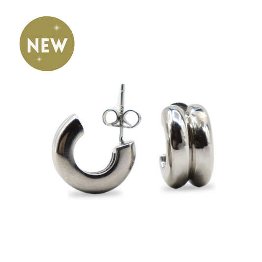 Aretes plata silver chunky