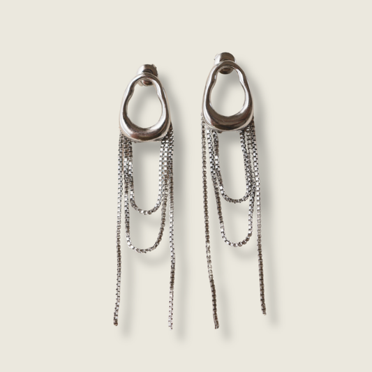 ARETES BARCY PLATEADO