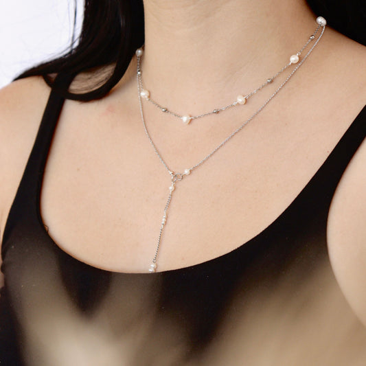 Choker Pearl Silver Ojo de Miel