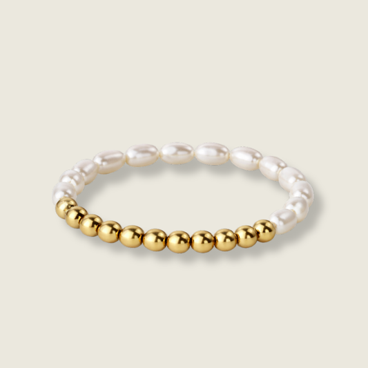 PULSERA PERLAS DORADA