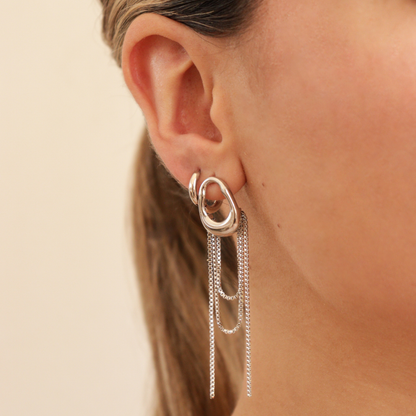 ARETES BARCY PLATEADO