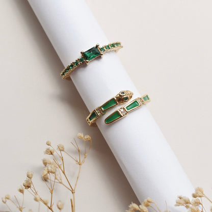 ANILLO SNAKE ESMERALDA