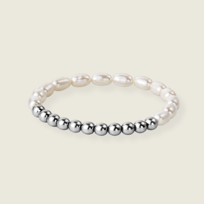 PULSERA PERLAS PLATEADA