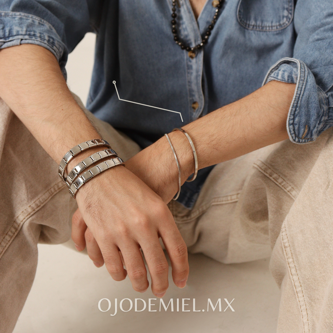 PULSERA DOBLE PLATEADA