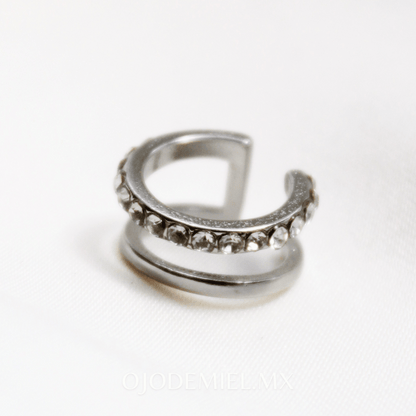 EARCUFF ZIRCONIAS PLATEADAS