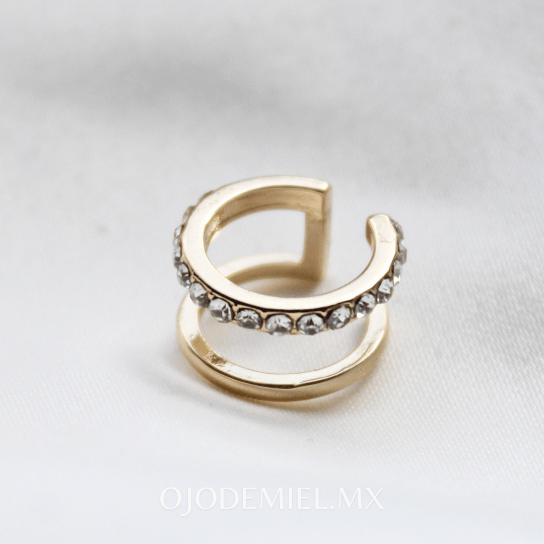 EARCUFF ZIRCONIAS DORADAS