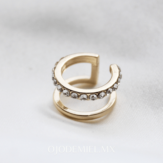 EARCUFF ZIRCONIAS DORADAS