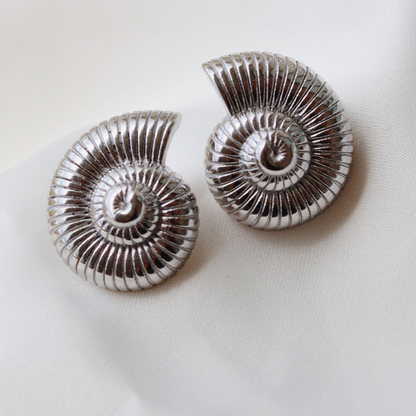 ARETES ESCARGOTS PLATEADOS