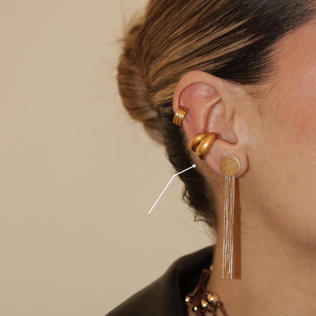 EARCUFF CHUNKY DORADO