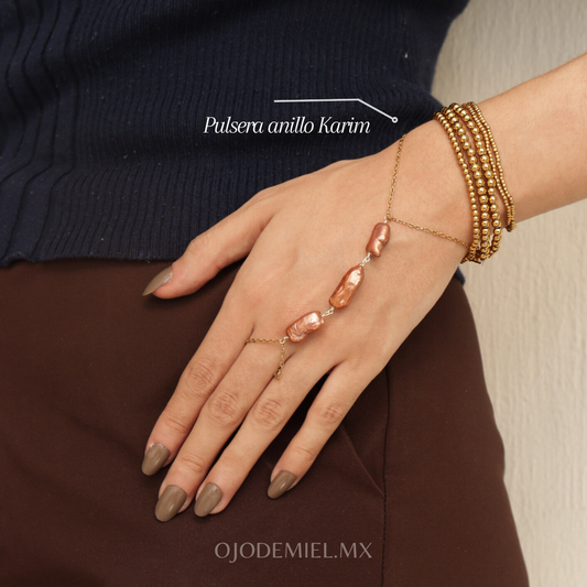PULSERA ANILLO KARIM DORADA