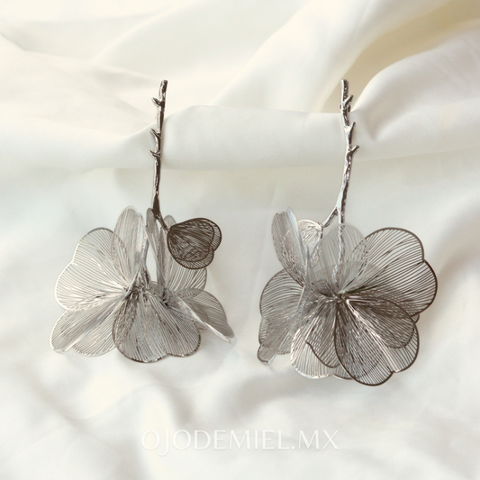 ARETES VIOLETTE PLATEADOS