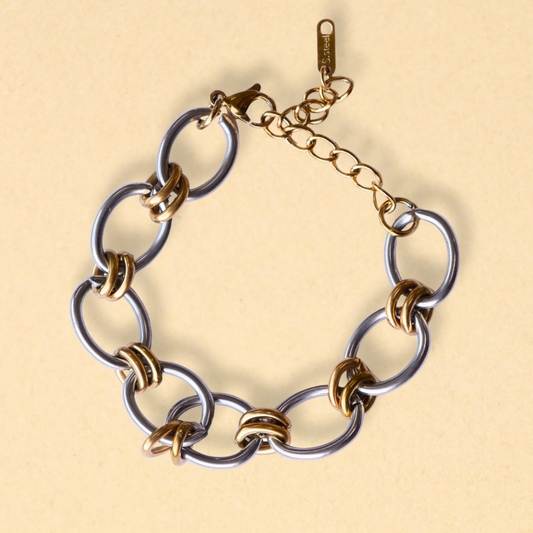 PULSERA ESLABÓN BICOLOR