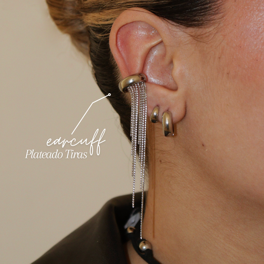 EARCUFF PLATEADO TIRAS