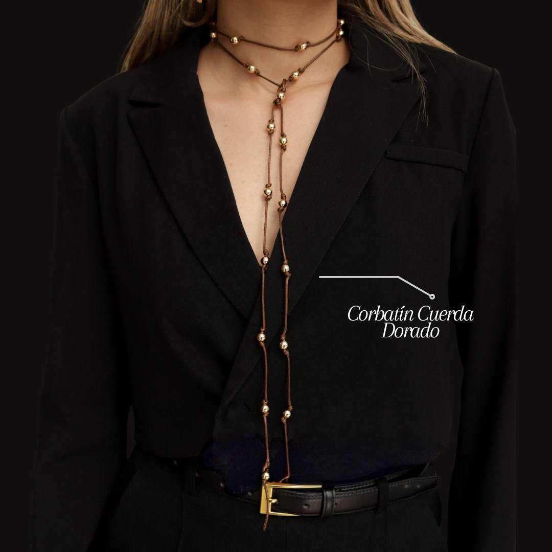 CORBATÍN CUERDA DORADO