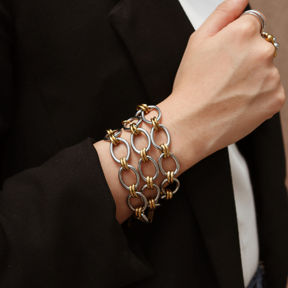 PULSERA ESLABÓN BICOLOR