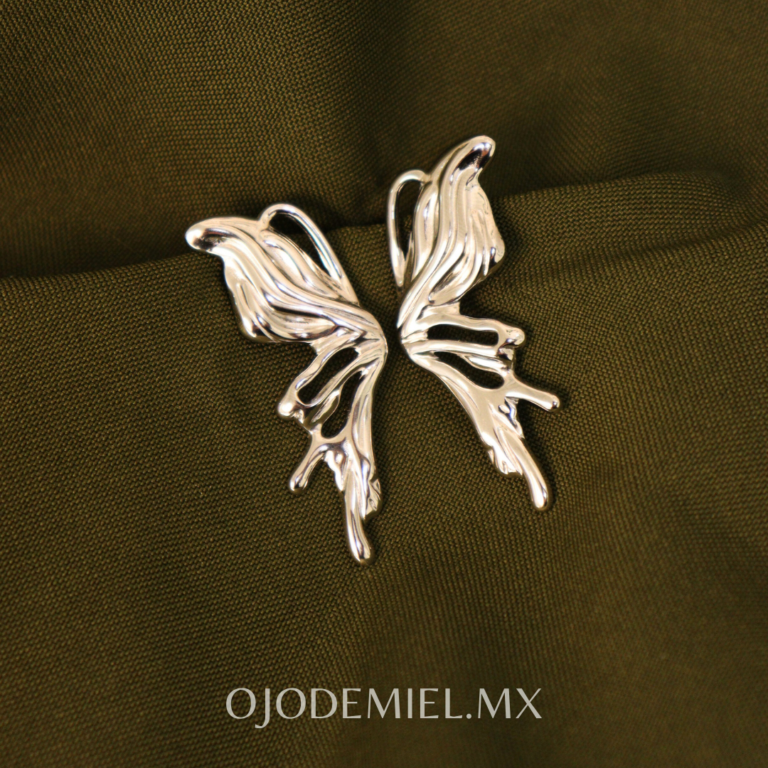 ARETES BUTTERFLY PLATEADOS