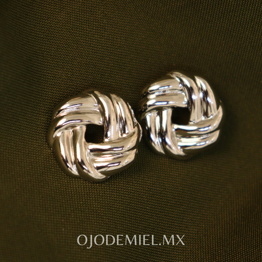 ARETES BASTED PLATEADOS