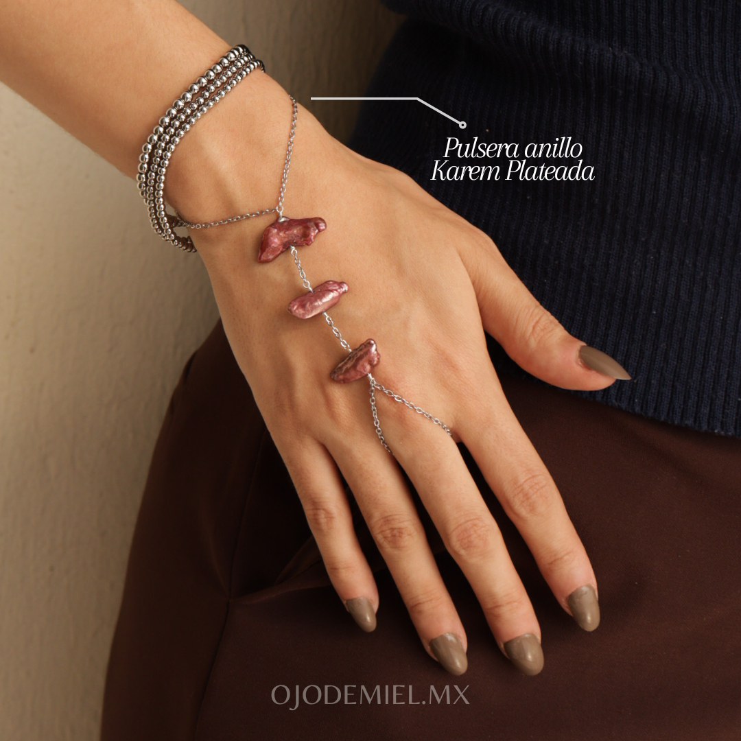 PULSERA ANILLO KARIM PLATEADA