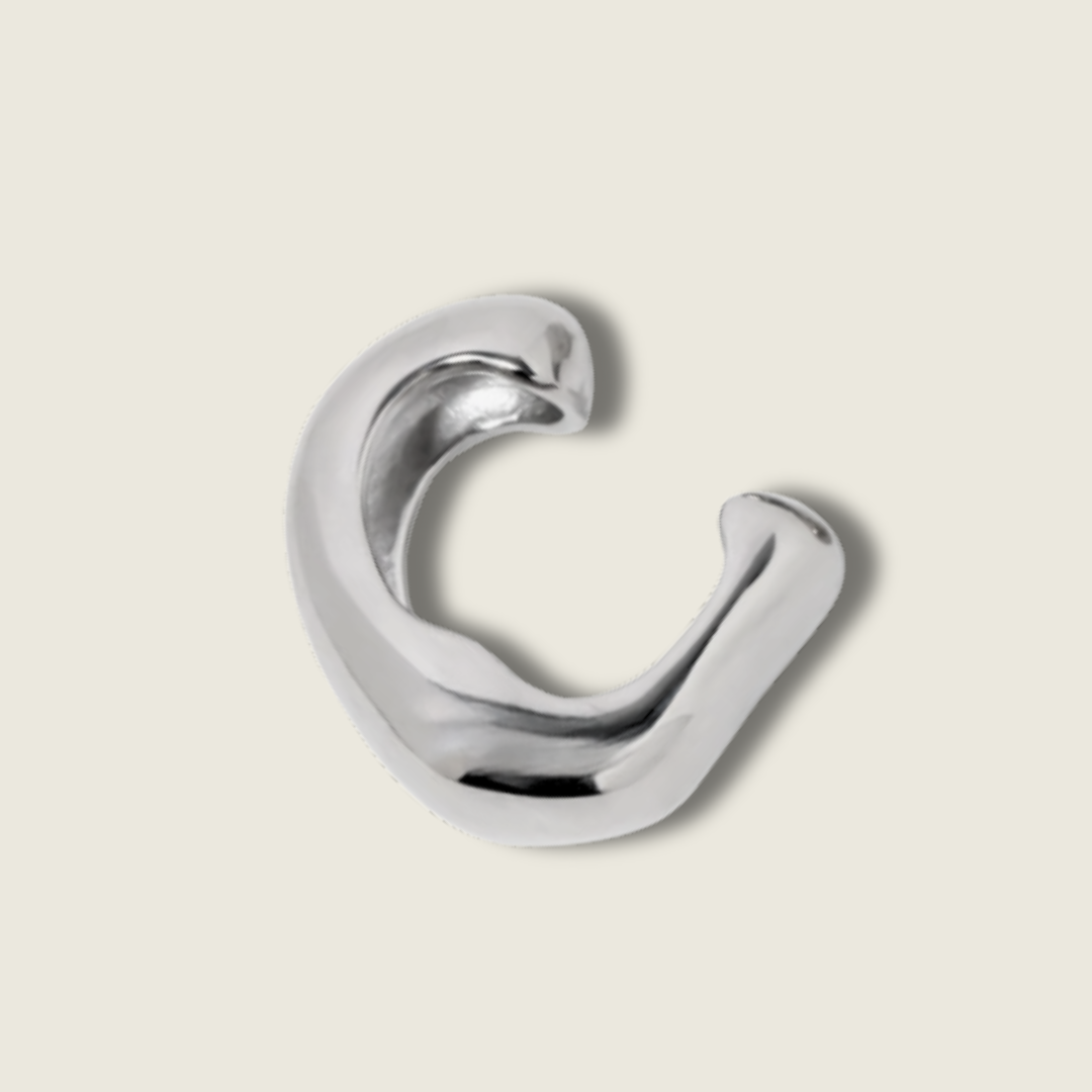 EARCUFF CHUNKY PLATEADO