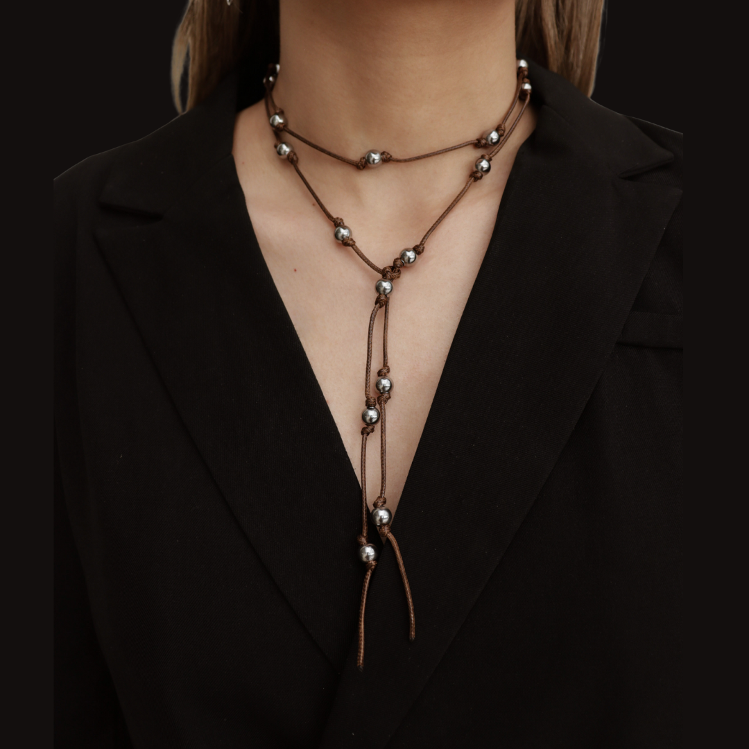 CORBATÍN CUERDA PLATEADO