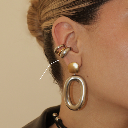 EARCUFF CHUNKY PLATEADO