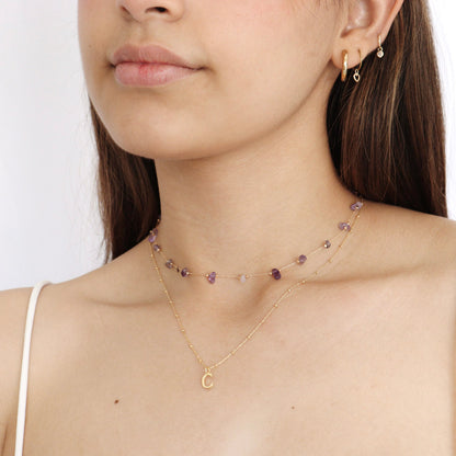 Choker Cuarzo Violeta Ojo de Miel