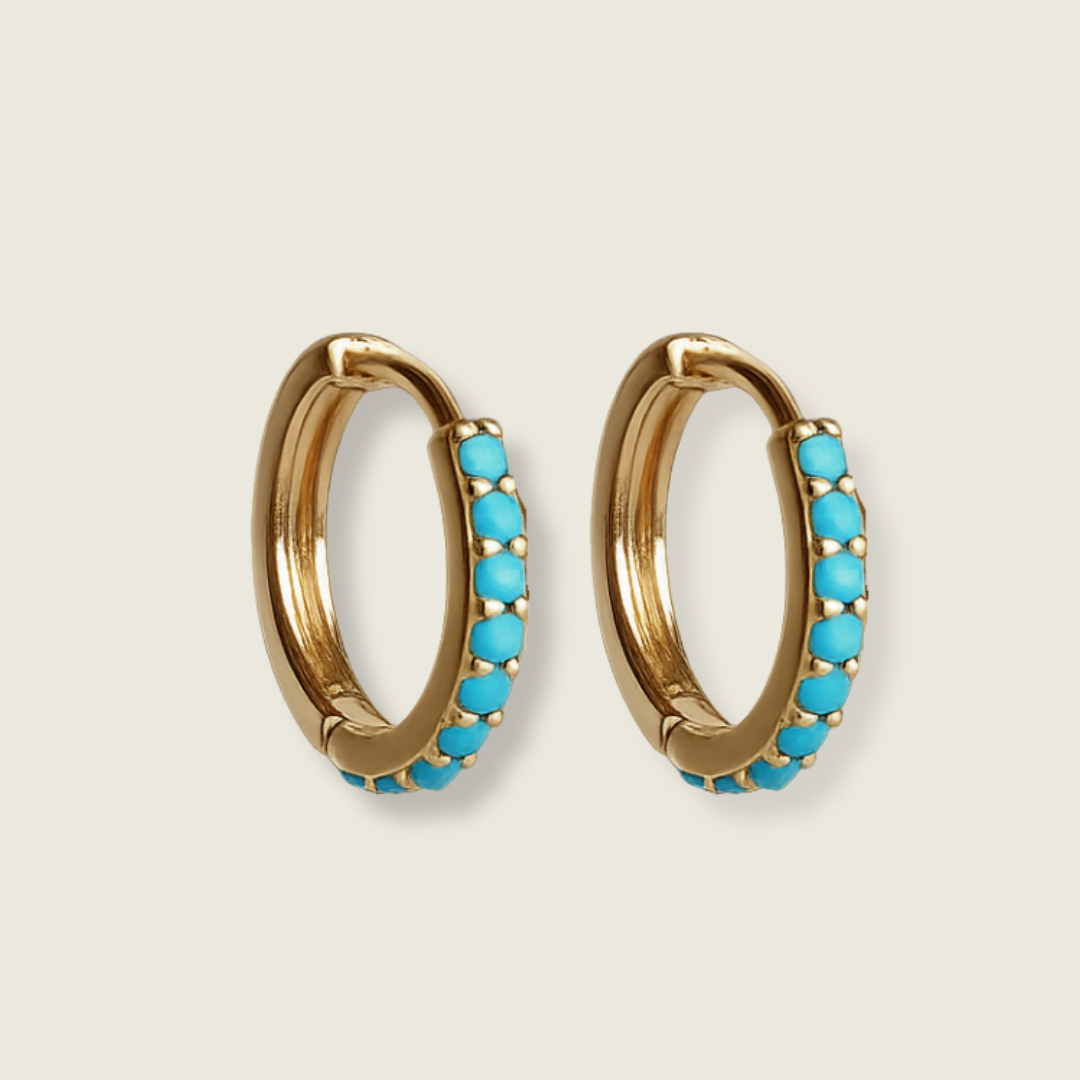 HUGGIES ZIRCONIAS AZUL TURQUESA (PAR)