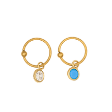 Cargar imagen en el visor de la galería, PIERCING ORO AZUL Y ORO ZIRCONIA BLANCA
