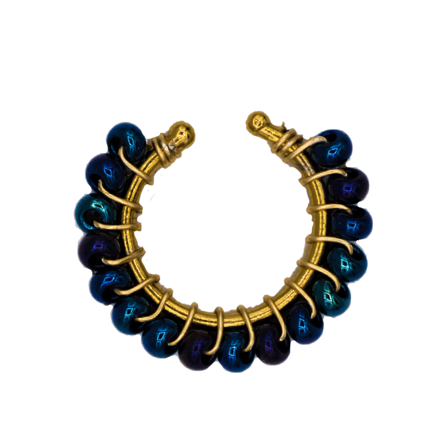 EARCUFF BORDADO AZUL TORNASOL