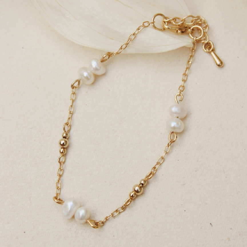 PULSERA DOS PERLAS