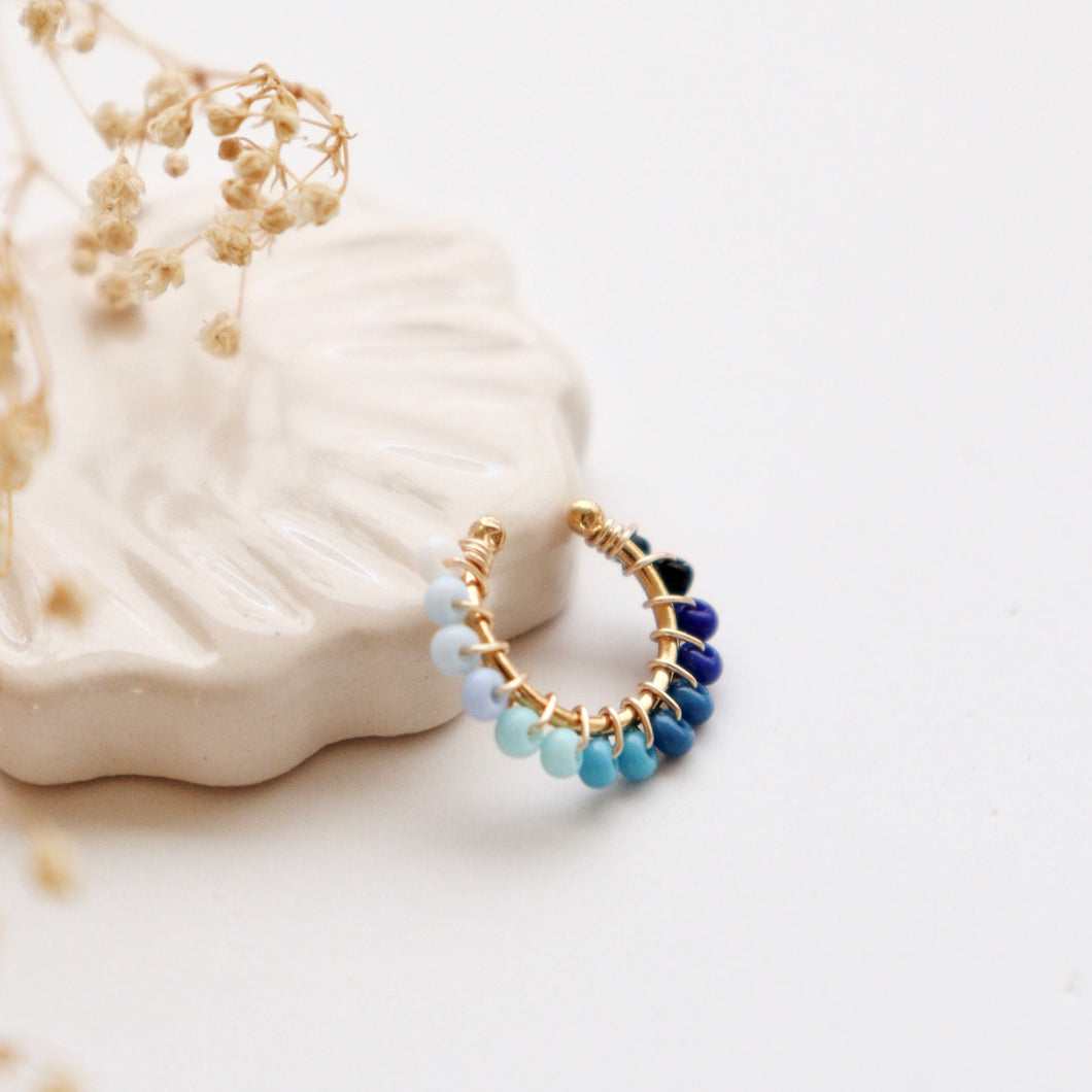 EARCUFF BORDADO AZUL DEGRADADO