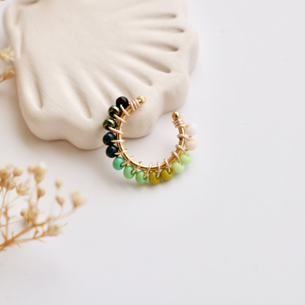 EARCUFF BORDADO VERDE DEGRADADO