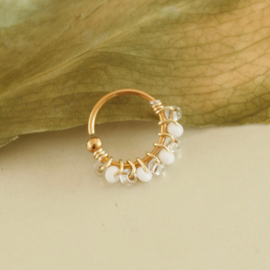 PIERCING BORDADO BLANCO Y TRANSPARENTE