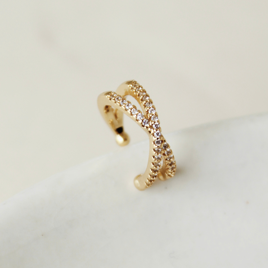 EARCUFF CRUZADO ZIRCONIA